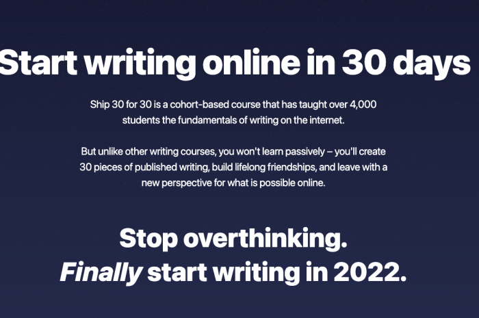 온라인 글쓰기로 생산성을 10배 높이는 방법 – Ship 30 for 30 강의 요약